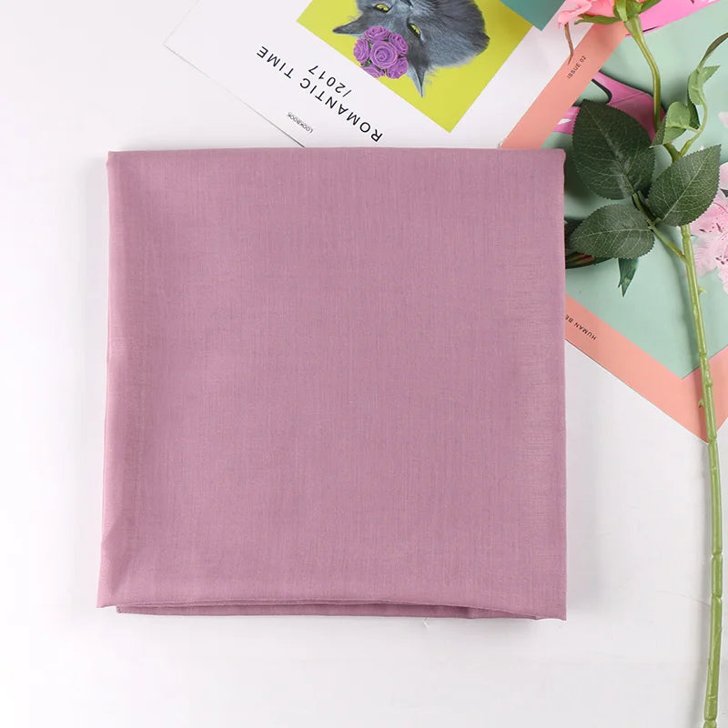 Newest Solid-Color Square Scarf Cotton Muslim Hijab Women Headband Bandana All Match Wraps Kerchief Scarves Shawl 110*110cm
