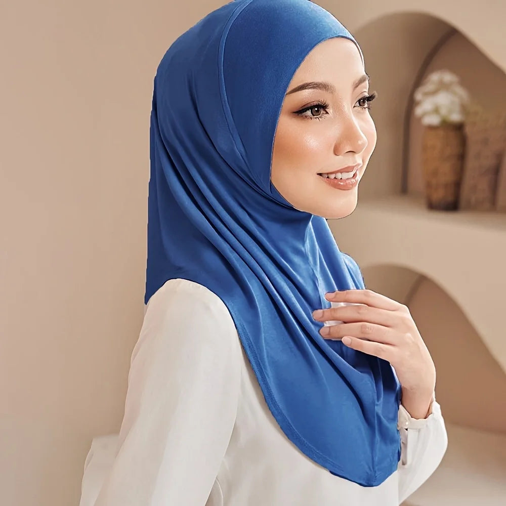New Instant Ready to Wear Hijab Muslim Women Stretchy Sports Jersey Hijab Scarves Malaysia Headwraps Caps
