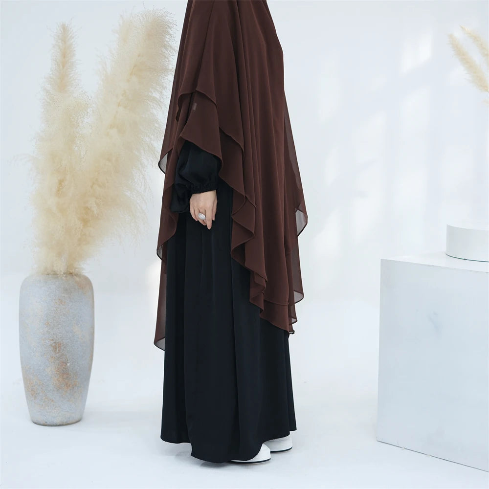 Ramadan Eid Dubai Chiffon Niqab Maxi Khimar Abaya Damen Islam Muslim Hijab Dress Abayas For Women Kebaya Hijabs Femme Musulmane