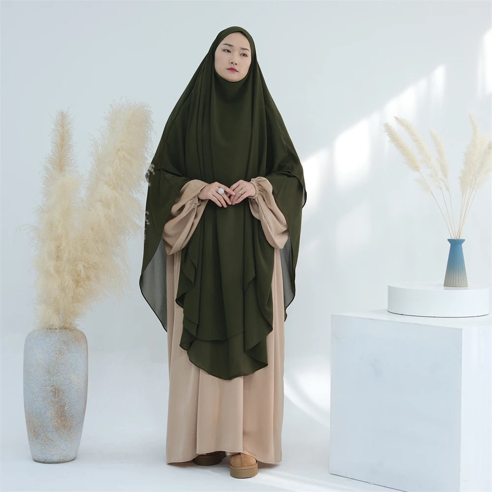 Ramadan Eid Dubai Chiffon Niqab Maxi Khimar Abaya Damen Islam Muslim Hijab Dress Abayas For Women Kebaya Hijabs Femme Musulmane