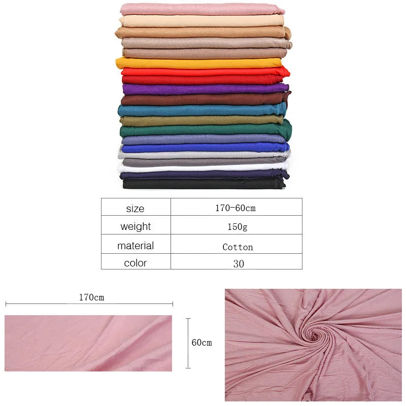 2024 New Muslim Women Jersey Hijab Scarf Solid Color Head Wrap Fashion Headscarf Turban Islam Veil Flexible Premium Modal