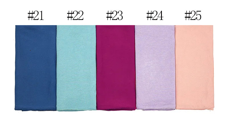 2024 New Muslim Women Jersey Hijab Scarf Solid Color Head Wrap Fashion Headscarf Turban Islam Veil Flexible Premium Modal