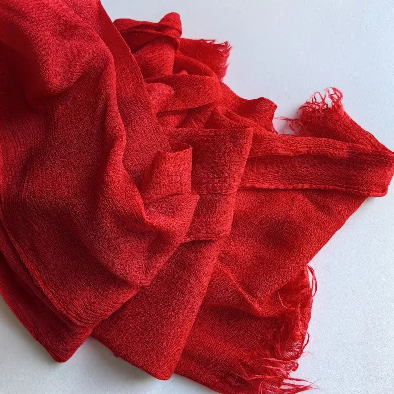 61 Colors Soft Cotton Viscose Scarf Rayon Material Muslim Hijab Mid Eastern Plain Solid Color Headscarf With Tassel