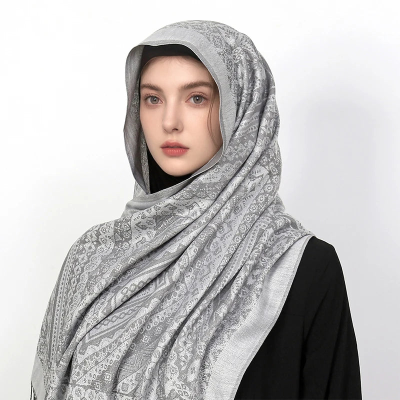 New Winter Scarf Women Keep Warm Cashmere Scarves Casual Designer Pashmina Neckerchief Tassel Shawl Hijab Wrap