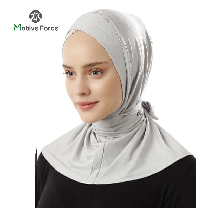 Muslim Modal Sport Hijab Abaya White Head Scarf Hijabs For Woman Abayas Women Jersey Turbans Islamic Turban Wrap Instant shawl