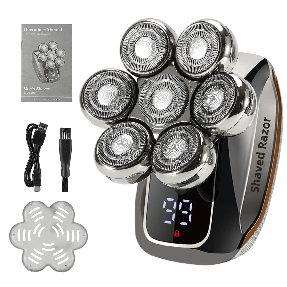 NEW Shaver For Men 7D Independently 7 Cutter Floating Head Waterproof Electric Razor Multifunction USB Charge Trimmer Men