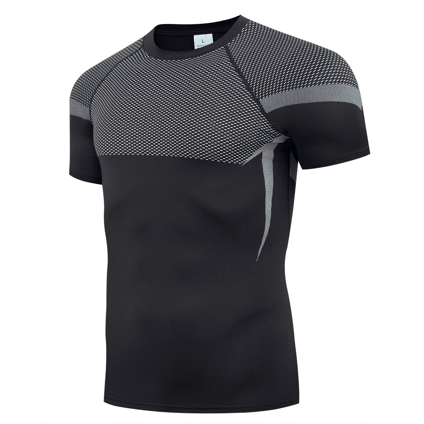 Men's Gym T-Shirt Workout & Training Fitness Short Sleeve Slim Fit O-Neck Athletic Baselayer Tees Tops Sport Clothing