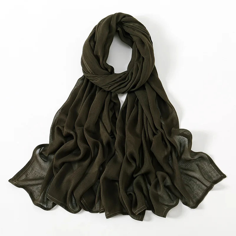 180*95cm Big Size Women Plain Solid Cotton Rayon Hijab Scarf Lady High Quality Wraps Shawls Muslim Modal Headband Islamic