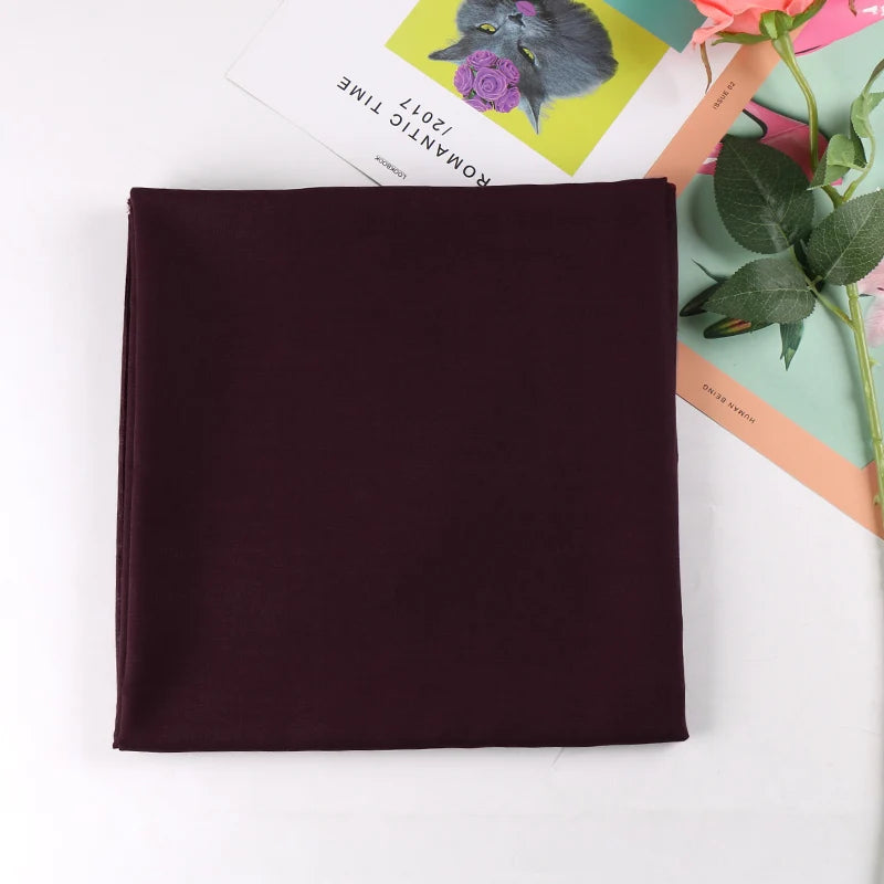 Newest Solid-Color Square Scarf Cotton Muslim Hijab Women Headband Bandana All Match Wraps Kerchief Scarves Shawl 110*110cm