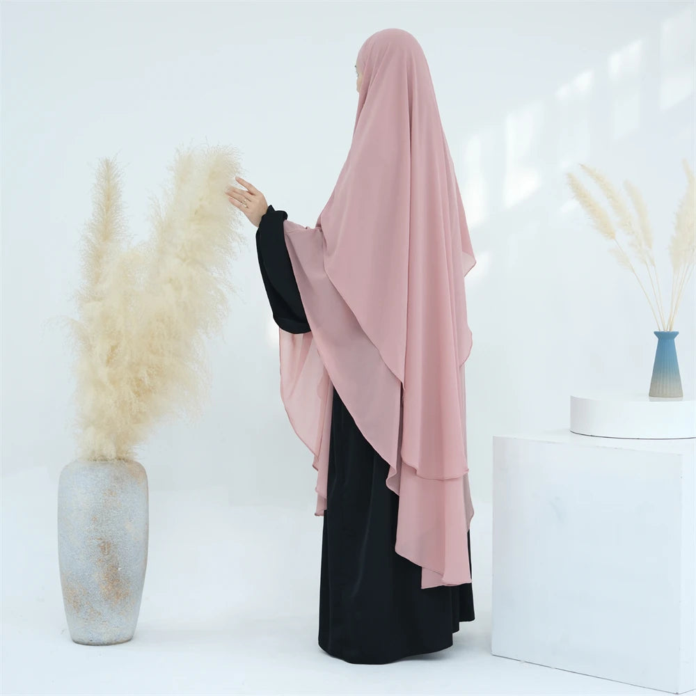 Ramadan Eid Dubai Chiffon Niqab Maxi Khimar Abaya Damen Islam Muslim Hijab Dress Abayas For Women Kebaya Hijabs Femme Musulmane