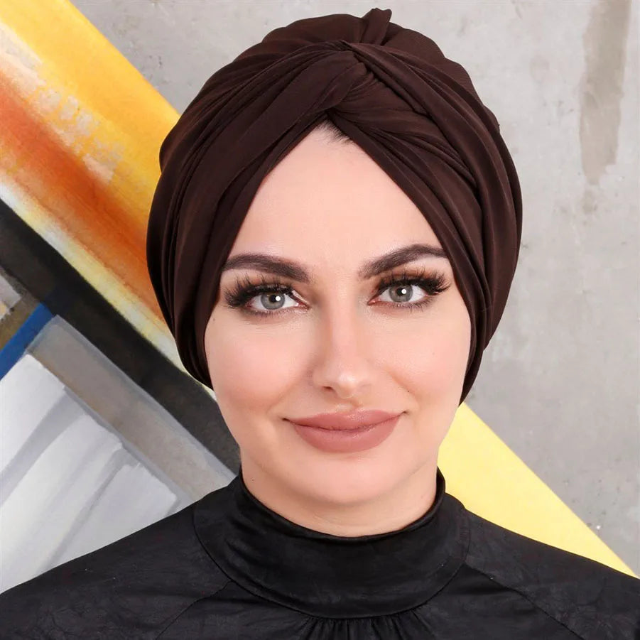 Plain Muslim Hijabs Women Solid Hijab Islamic Muslim Hijab Instant Turban