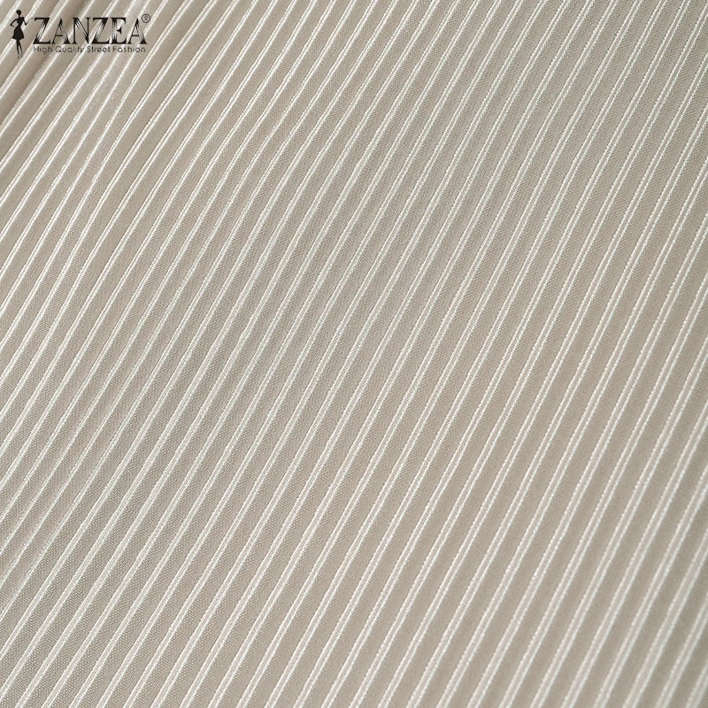 Fashion Autumn Long Sleeve Pleated Sundress 2024 ZANZEA Muslim Abaya Robe Femmme Women Patchwork Maxi Dresses Casual Vestidos