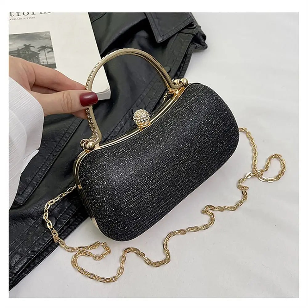 Wedding Bridal Beaded Women Evening Bag Dinner Bag Chain Shoulder Handbags Elegant Rhinestones Clutch Egg Shape Evening Bag