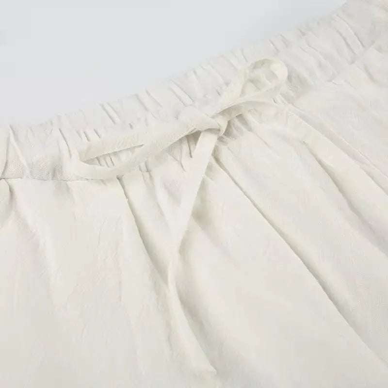 Women's simple soild-color drawstring casual pants,They are loose, trendy, straight-tube style, lazy and comfortable.