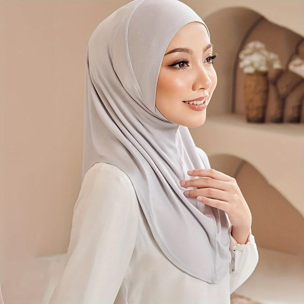 New Instant Ready to Wear Hijab Muslim Women Stretchy Sports Jersey Hijab Scarves Malaysia Headwraps Caps