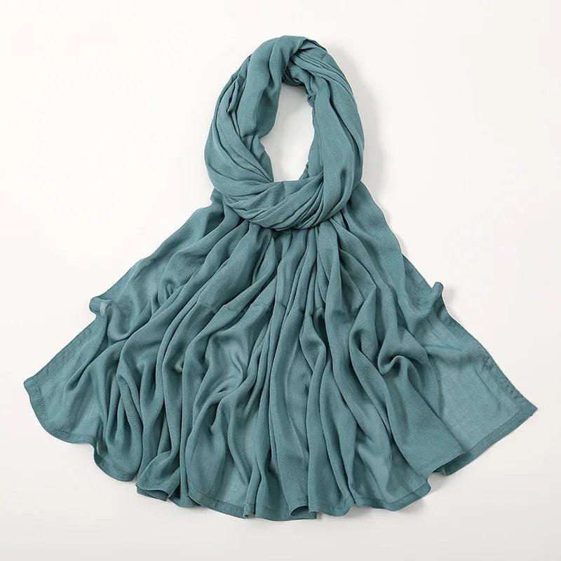 180*95cm Big Size Women Plain Solid Cotton Rayon Hijab Scarf Lady High Quality Wraps Shawls Muslim Modal Headband Islamic