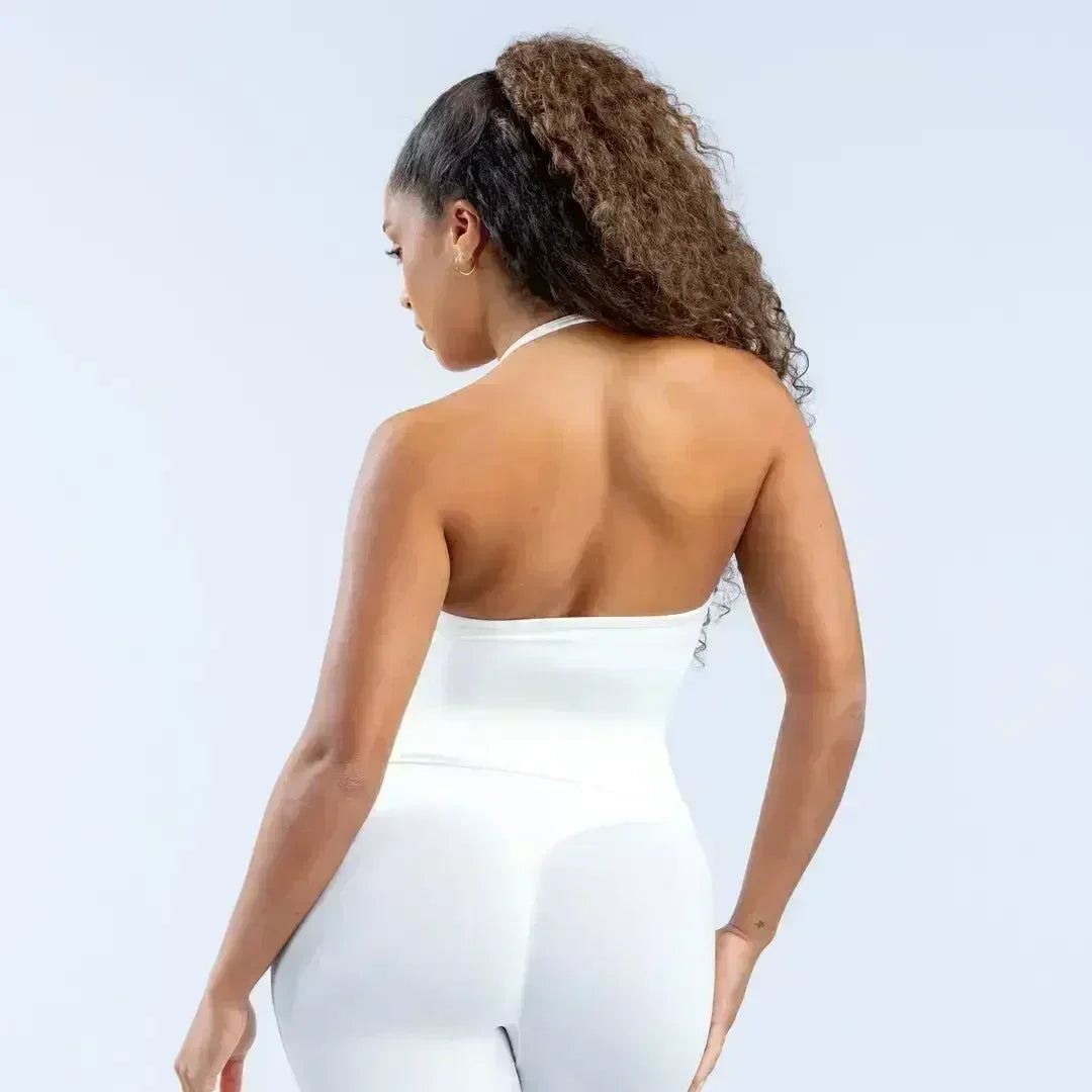 Four Seasons New Gym Fashion Yoga Gym Clothing Hip Pants Neck Bra Comfortable Dopamine Pilates Set
