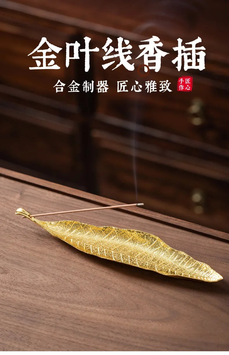 Incense Holder Ash Catcher Long Leafs Censer Meditation Home Decor Accessories