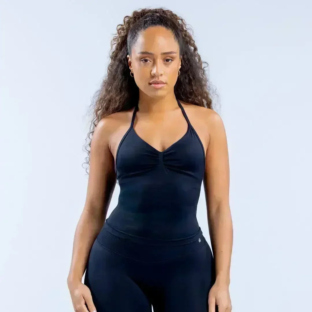 Four Seasons New Gym Fashion Yoga Gym Clothing Hip Pants Neck Bra Comfortable Dopamine Pilates Set