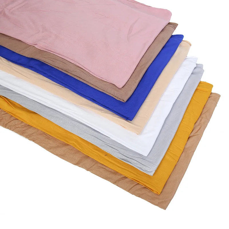 2024 New Muslim Women Jersey Hijab Scarf Solid Color Head Wrap Fashion Headscarf Turban Islam Veil Flexible Premium Modal