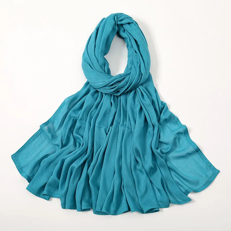 180*95cm Big Size Women Plain Solid Cotton Rayon Hijab Scarf Lady High Quality Wraps Shawls Muslim Modal Headband Islamic