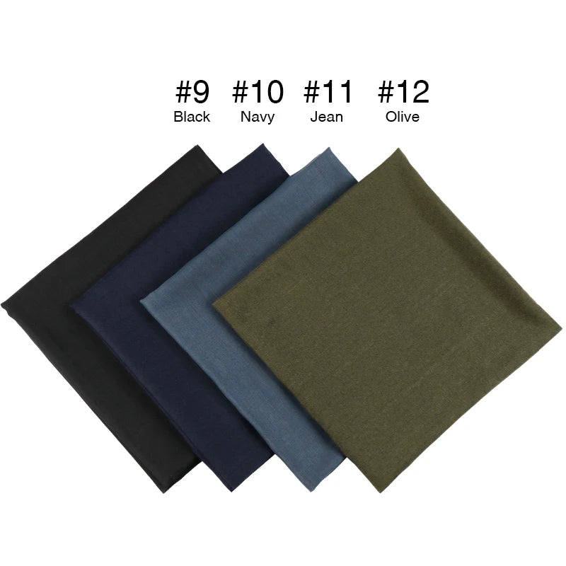Newest Solid-Color Square Scarf Cotton Muslim Hijab Women Headband Bandana All Match Wraps Kerchief Scarves Shawl 110*110cm