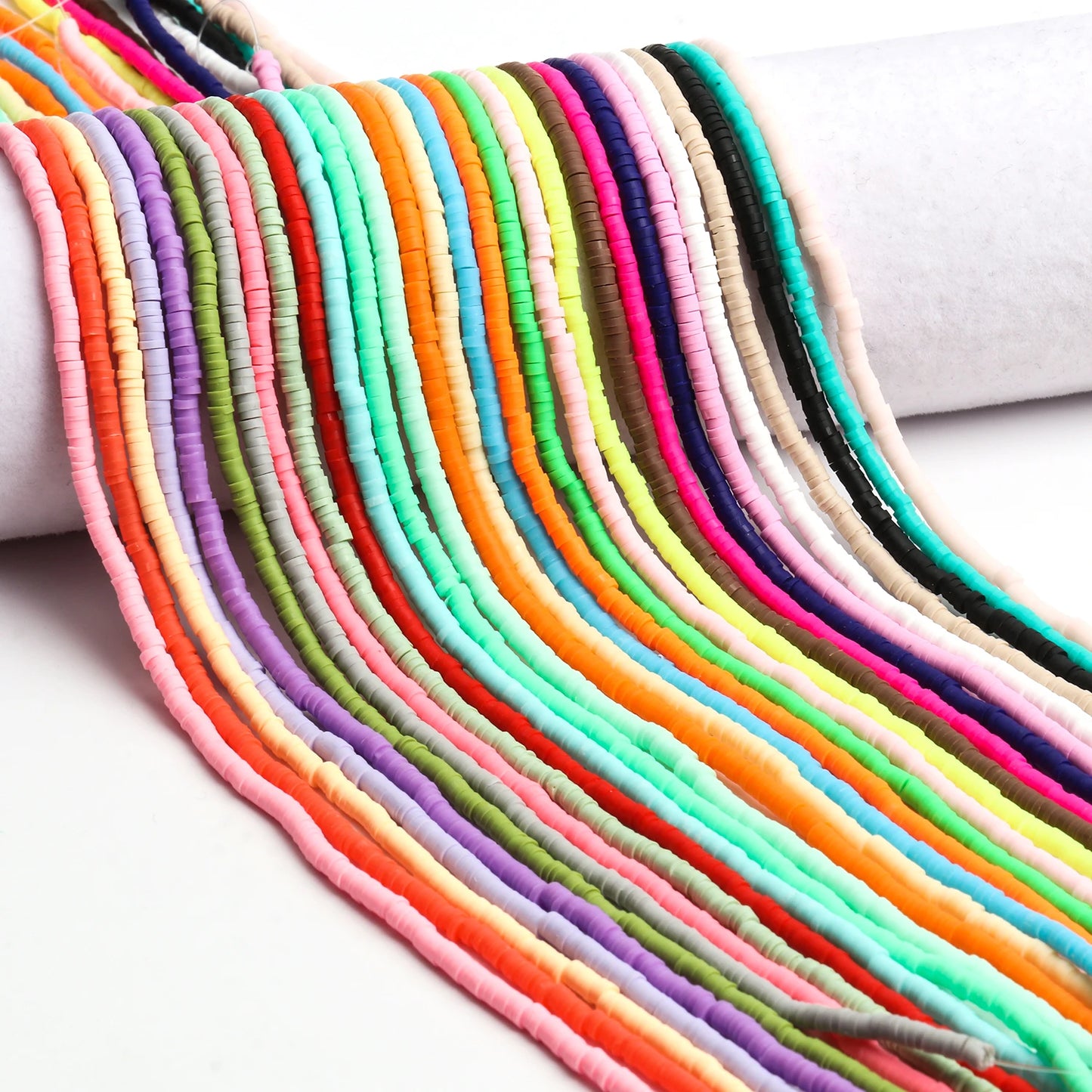 350pcs Multicolors 3mm Slice Polymer Clay Spacer Beads Chip Disk Heishi Beads For Jewelry Making DIY Bracelets Accessories 15''