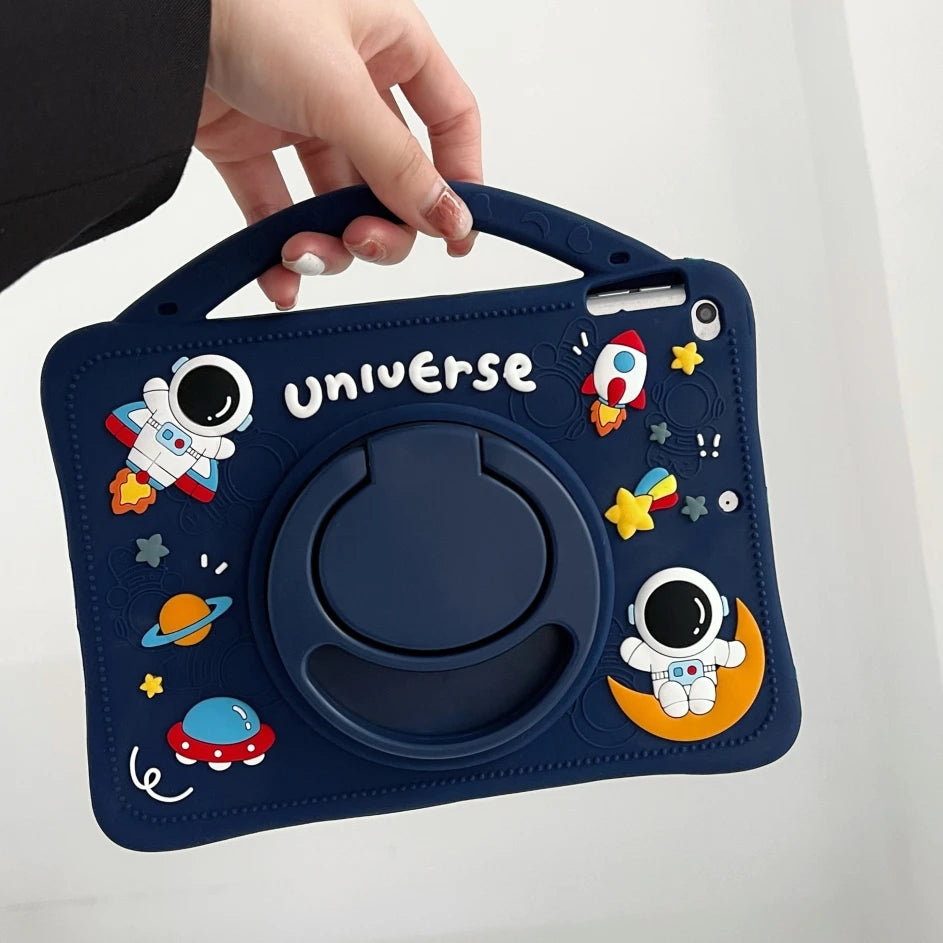 360 Rotating Case For iPad 10th Gen Air 5 4 3 2 1 10.2 10.5 9.7 inch Pro 11 Mini 6 5 4 3 2 1 Soft Silicone Kids Cover Handle Fun