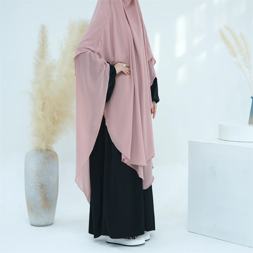 Ramadan Eid Dubai Chiffon Niqab Maxi Khimar Abaya Damen Islam Muslim Hijab Dress Abayas For Women Kebaya Hijabs Femme Musulmane