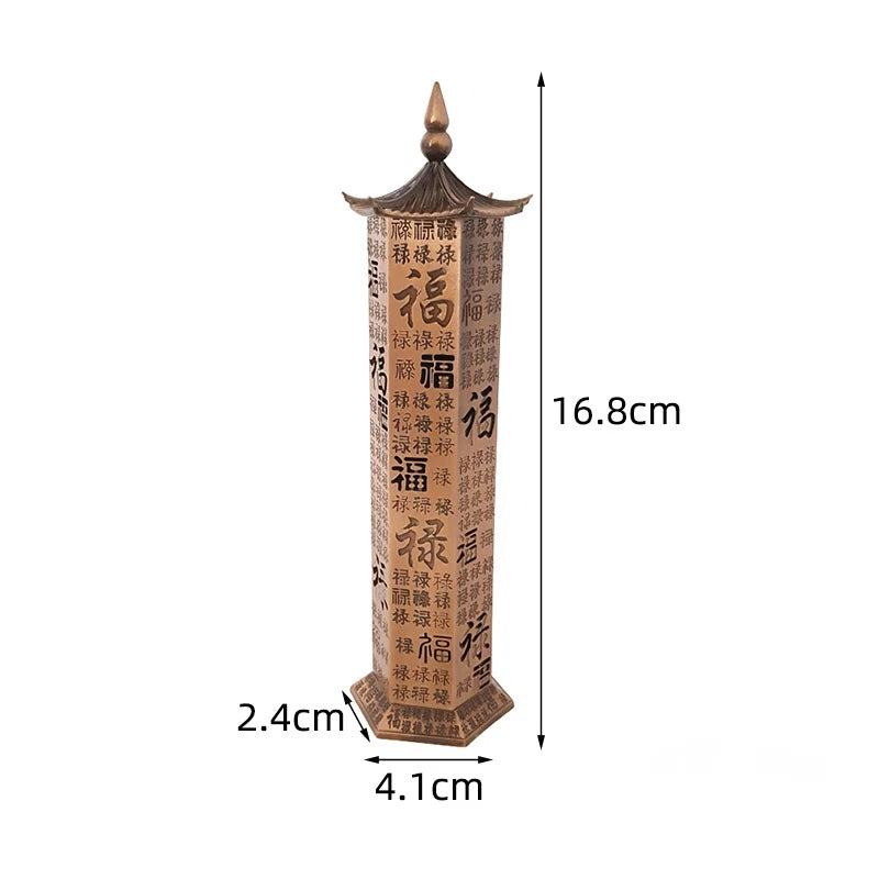 Baifu Vertical Incense Burner Fulu Pagoda Incense Censer Heart Sutra Hollow Stick Incense Holder Home Tea Room Office Decoration