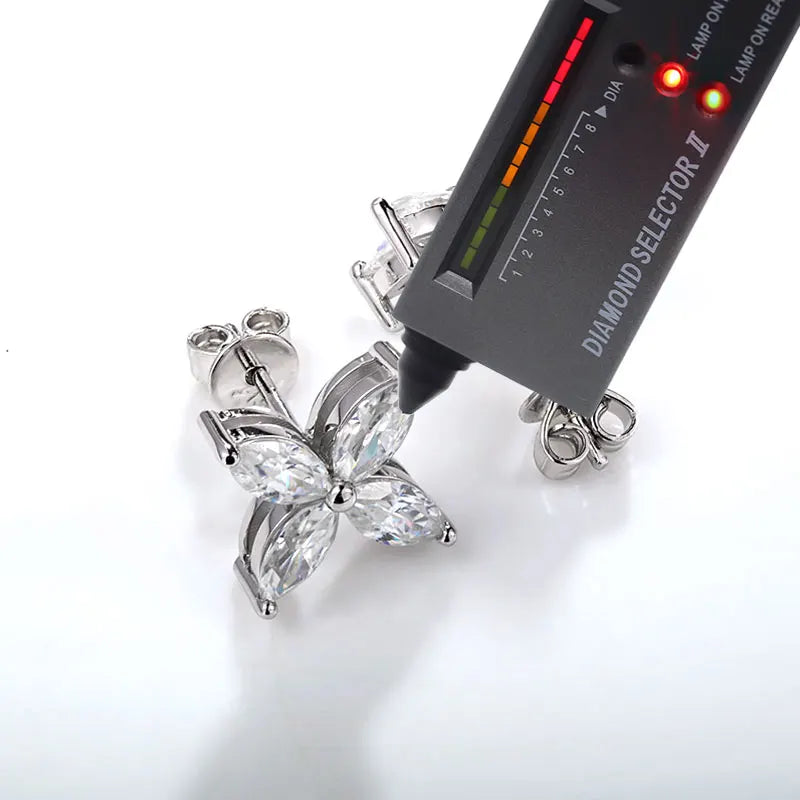 Real Moissant1 Carat D Color Earrings Necklace 100% 925 Sterling Silver Plated 18K Gold Engagement Wedding Party Fine Jewelry