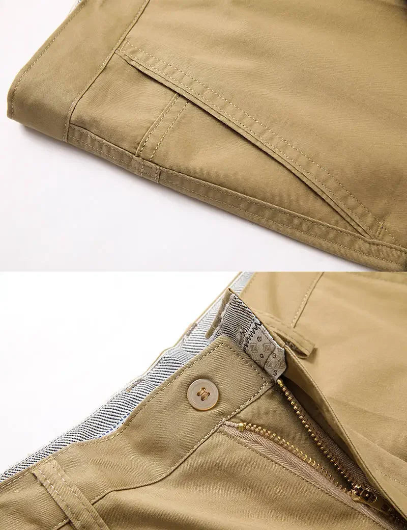 Men's Summer Thin Pants Classic Casual 100% Cotton Business Fashion Stretch Solid Comfortable Elastic Straigh Trousers KOACUS