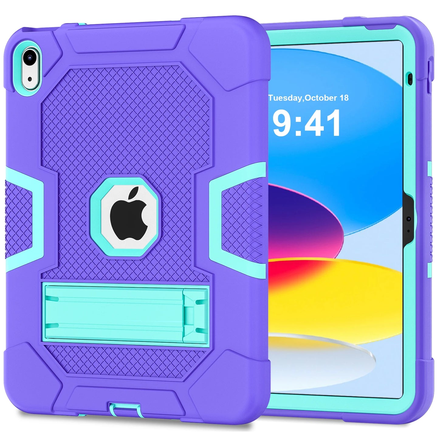 Pc Silicone Case For iPad 10.9 2022 10th 10.2 7-8-9th 9.7 2017 2018 5-6th Rugged Stand Cover For Mini 4 5 Shockproof Anti-Slip