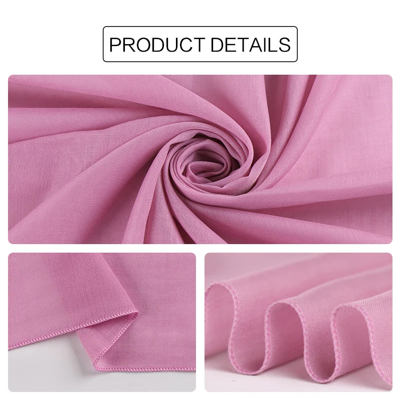 Newest Solid-Color Square Scarf Cotton Muslim Hijab Women Headband Bandana All Match Wraps Kerchief Scarves Shawl 110*110cm