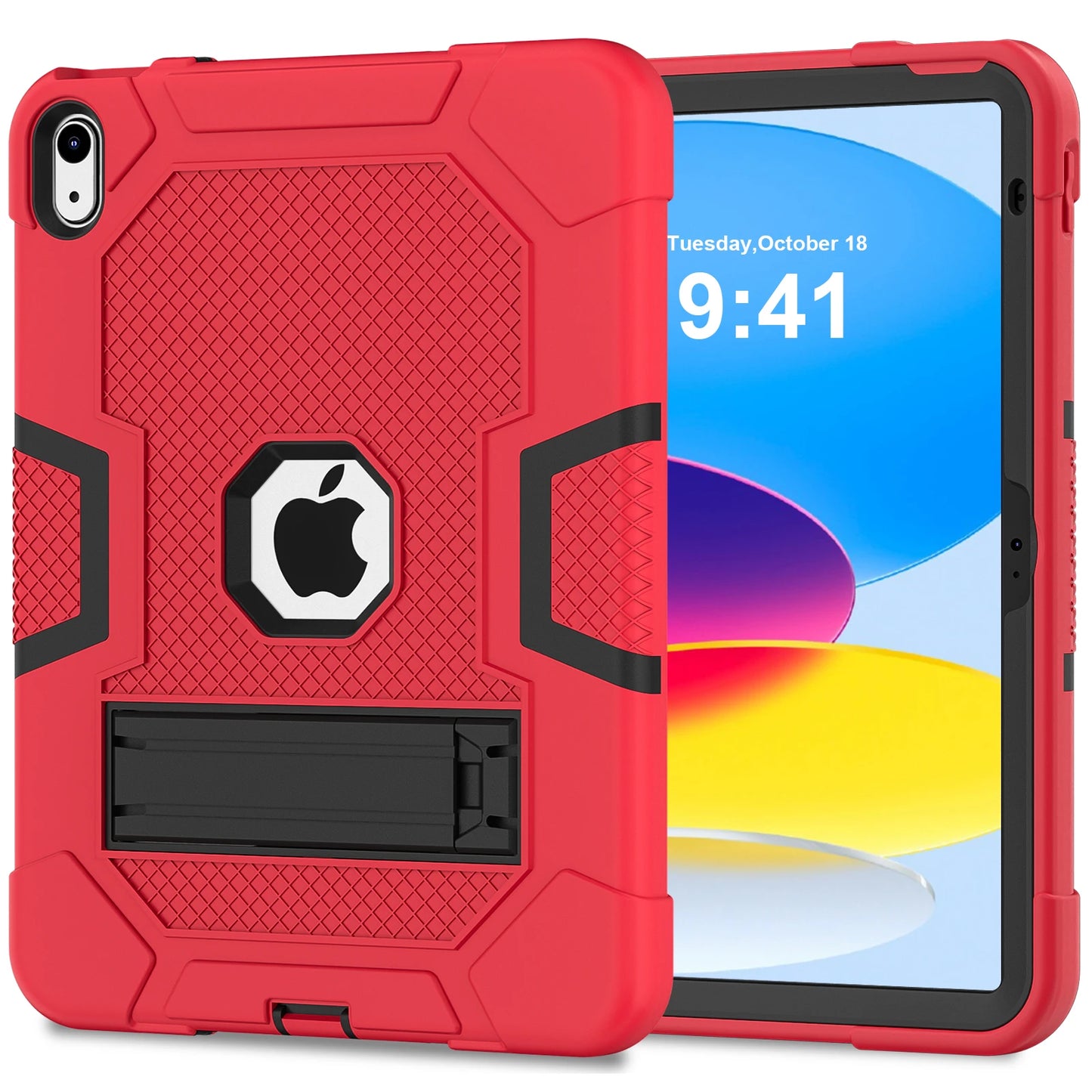 Pc Silicone Case For iPad 10.9 2022 10th 10.2 7-8-9th 9.7 2017 2018 5-6th Rugged Stand Cover For Mini 4 5 Shockproof Anti-Slip