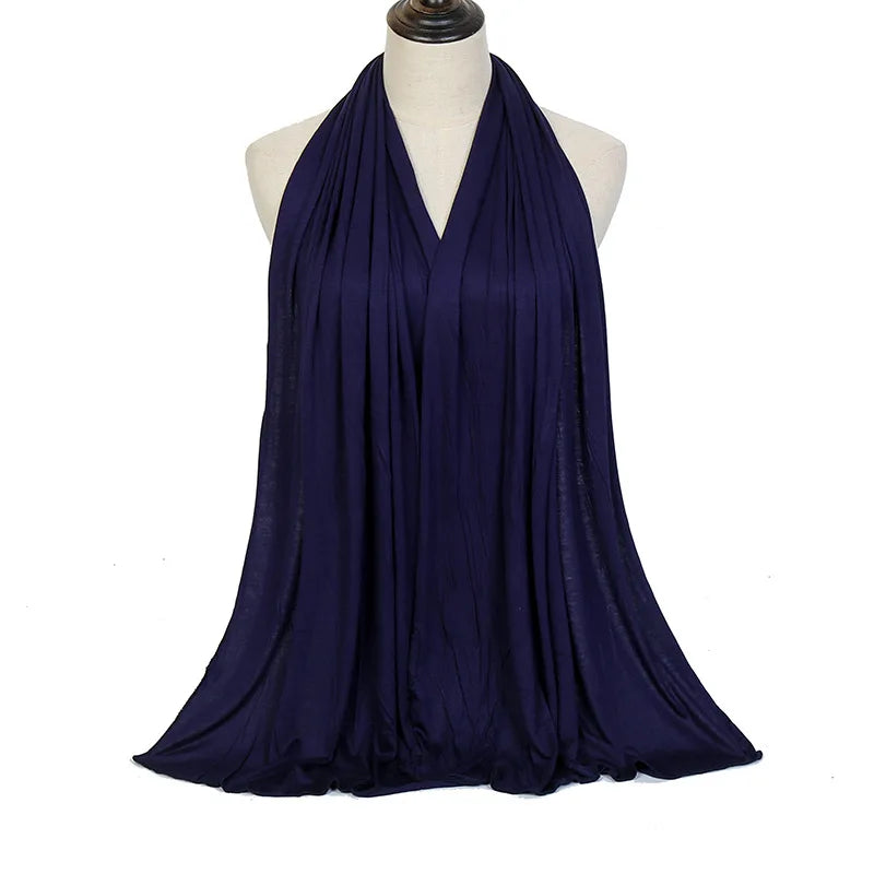 2024 New Muslim Women Jersey Hijab Scarf Solid Color Head Wrap Fashion Headscarf Turban Islam Veil Flexible Premium Modal
