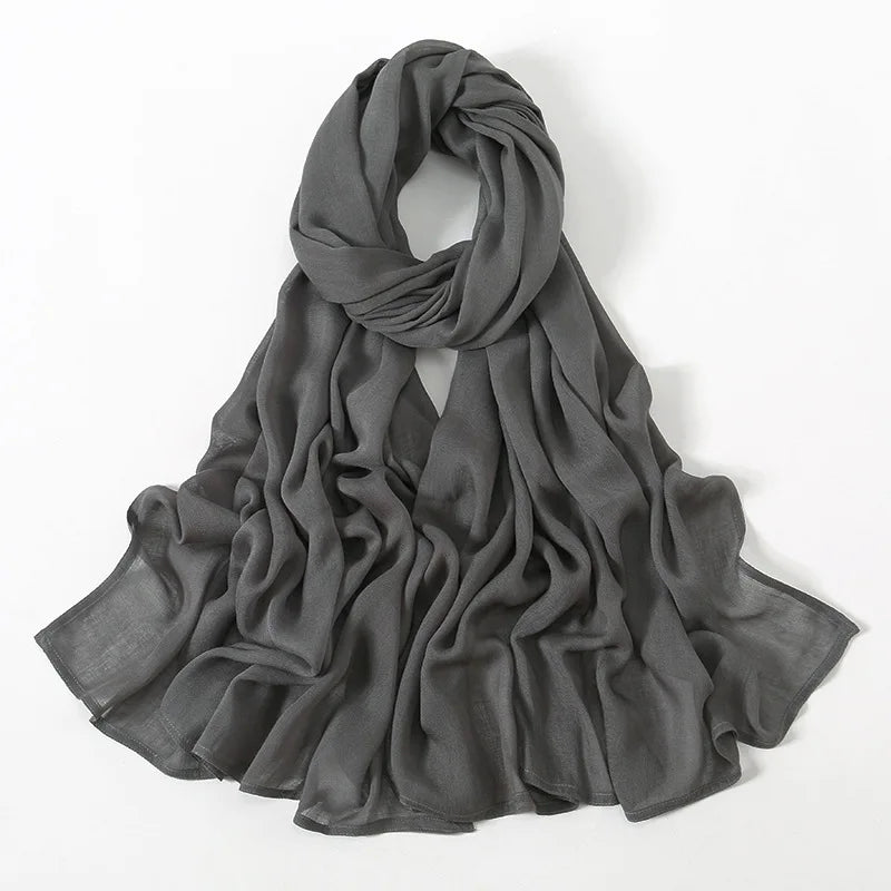 180*95cm Big Size Women Plain Solid Cotton Rayon Hijab Scarf Lady High Quality Wraps Shawls Muslim Modal Headband Islamic