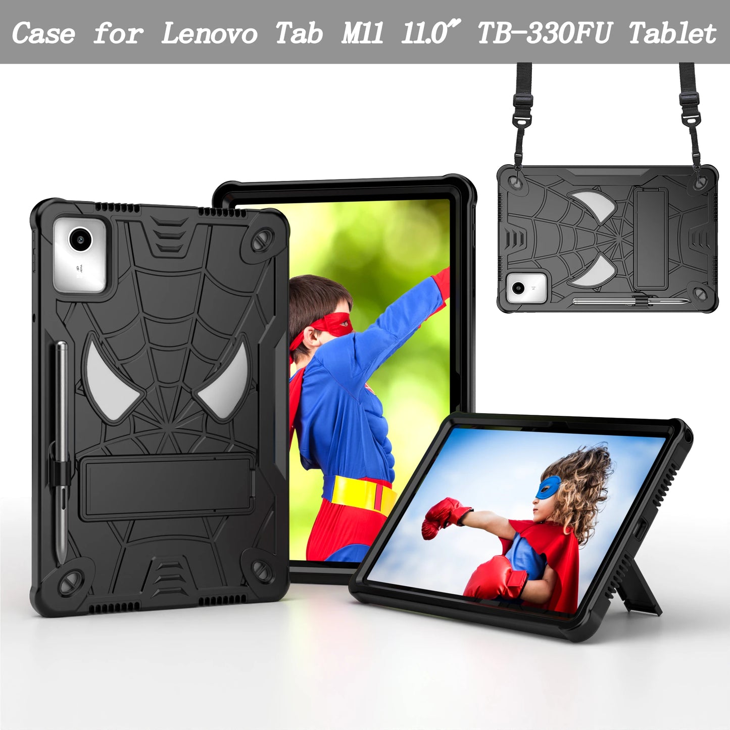 For Lenovo Tab M11 Xiaoxin Pad 2024 11 inch TB331FC TB330FU Lenovo Tab K11 Kids Safe Shockproof Spider Tablet Case Fundas Cover