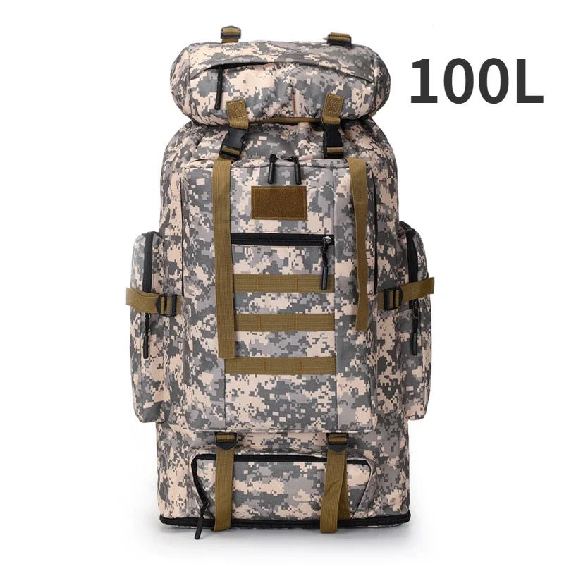 80L/100L Mountaineering Bag Climb Bag Tactical Backpacks Large Backpack Outdoors Hiking Camping Travel Bags