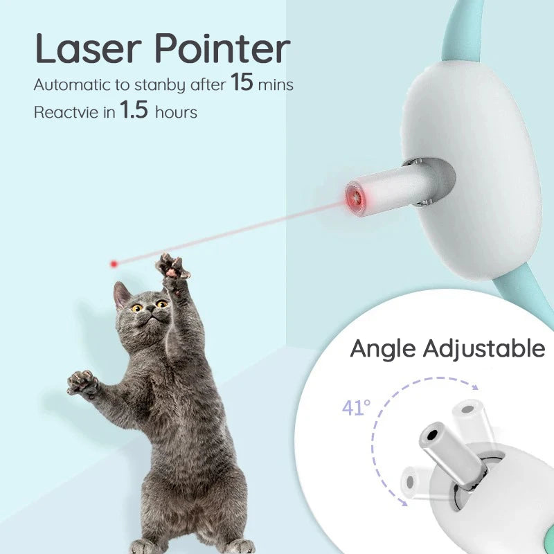 LMZOE-Smart Laser for Cats, Electric Collar, Adjustable Cat Toys, Interactive Exercise Training, USB Rechargeable