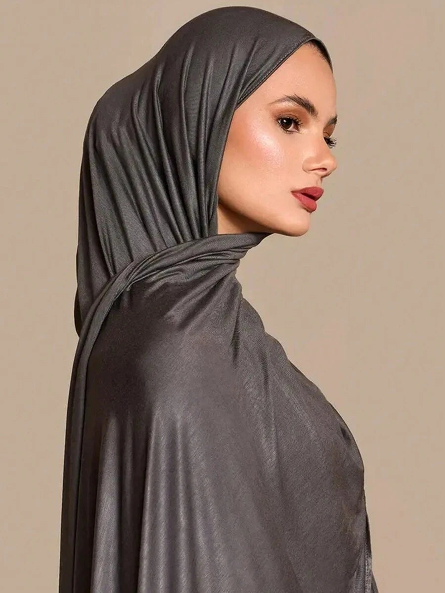 2024 New Muslim Women Jersey Hijab Scarf Solid Color Head Wrap Fashion Headscarf Turban Islam Veil Flexible Premium Modal