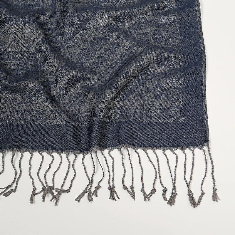 New Winter Scarf Women Keep Warm Cashmere Scarves Casual Designer Pashmina Neckerchief Tassel Shawl Hijab Wrap