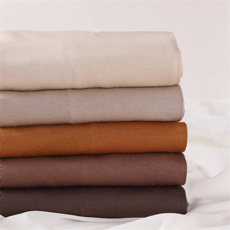 Women High Quality Muslim Cotton Modal Hijab Shawls Plain Triangle Wrap Beach Summer Islamic Ramadan Snood Scarves 140*70*95Cm
