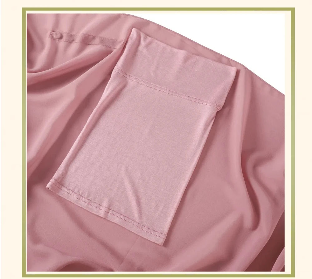 2024 New Hot Sale Premium Instant Chiffon Hijab Wrap With Bulit-in Magnets Solid Color Muslim Women Scarf Shawl with Undercap