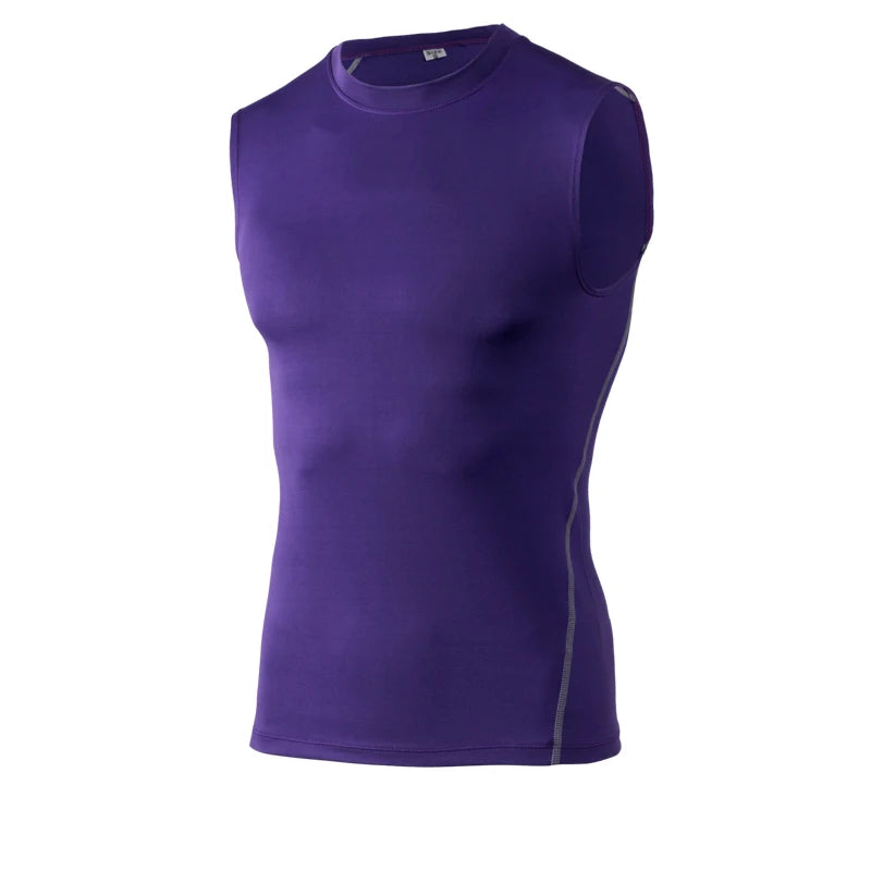 Men's Gyms Clothing Sports Fitness Tank Top Quick Dry Vest Workout Running Sportswear Tops Round Neck Sports Shirt