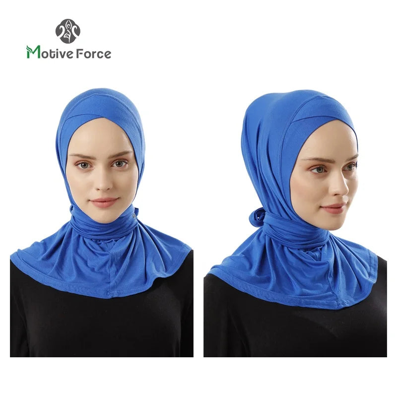 Muslim Modal Sport Hijab Abaya White Head Scarf Hijabs For Woman Abayas Women Jersey Turbans Islamic Turban Wrap Instant shawl