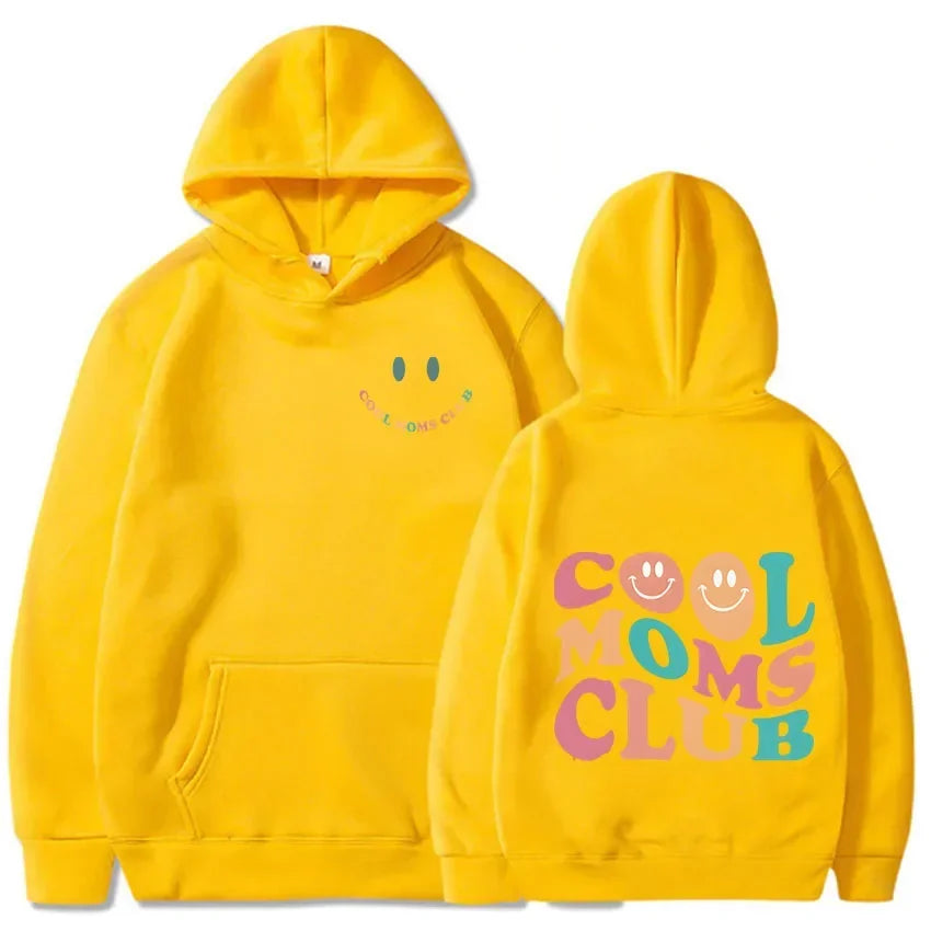 Cool Moms Club Double Sided Letter Printing Sweatshirts Men Cartoon Design Sense of Personality Fashion Long-sleeved Original