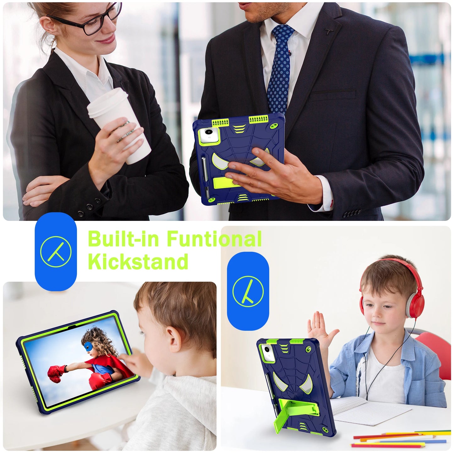 For Lenovo Tab M11 Xiaoxin Pad 2024 11 inch TB331FC TB330FU Lenovo Tab K11 Kids Safe Shockproof Spider Tablet Case Fundas Cover