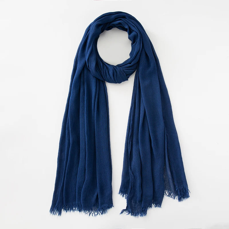 61 Colors Soft Cotton Viscose Scarf Rayon Material Muslim Hijab Mid Eastern Plain Solid Color Headscarf With Tassel