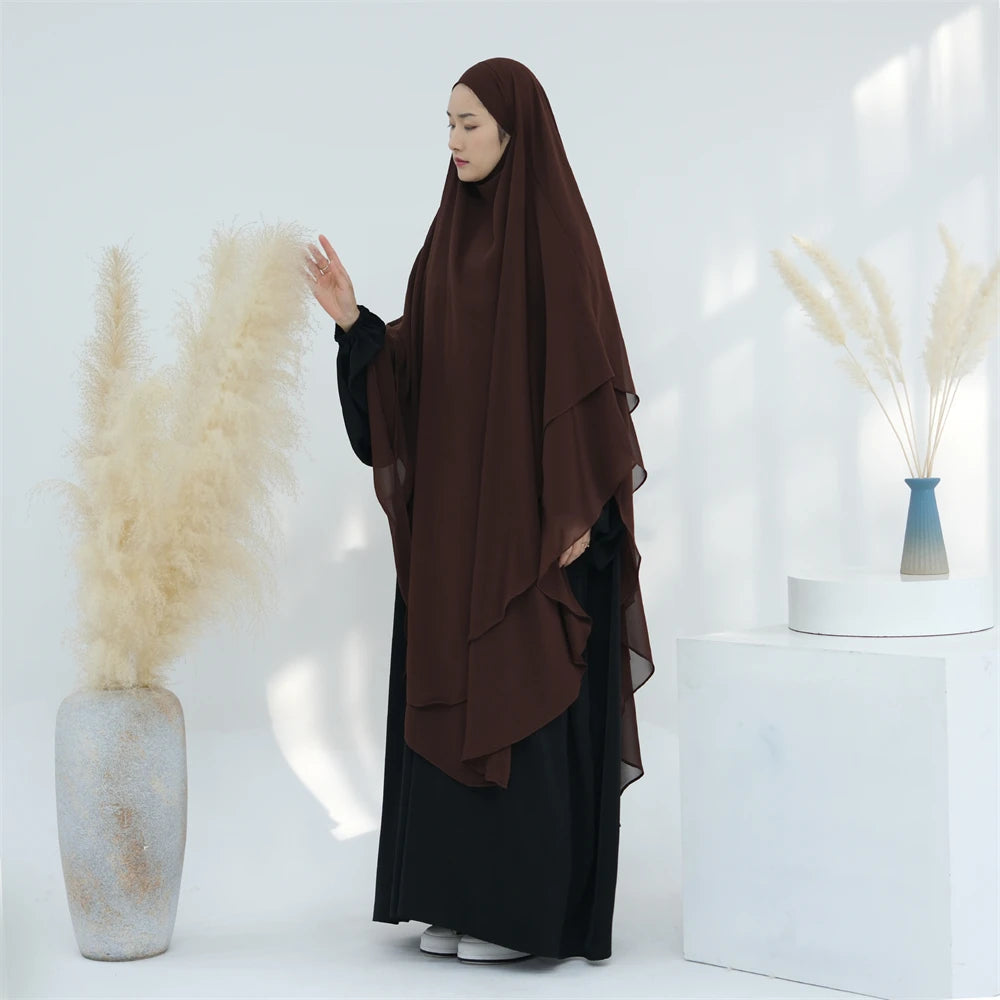 Ramadan Eid Dubai Chiffon Niqab Maxi Khimar Abaya Damen Islam Muslim Hijab Dress Abayas For Women Kebaya Hijabs Femme Musulmane